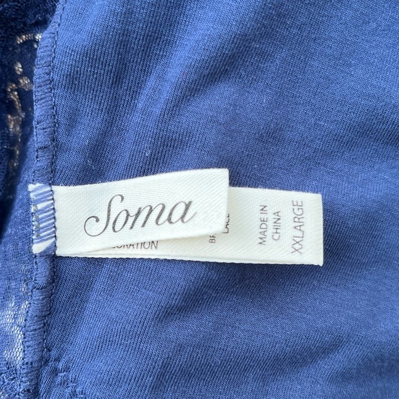 Soma Bralette Navy Blue Lace Sweet Size XXL - Picture 3 of 8